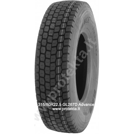 Tyre 315/80R22.5 GL267D Advance 20PR 156/150L TL M+S, 3PMSF