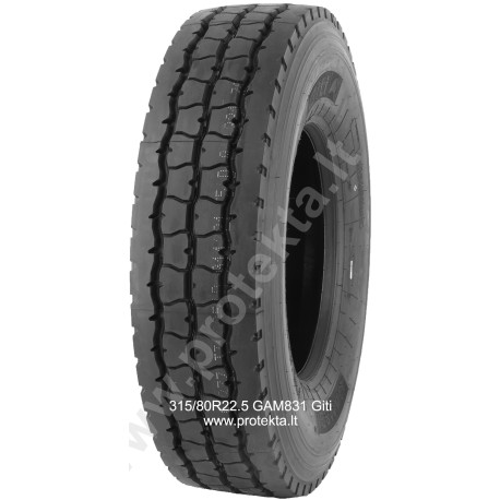 Tyre 315/80R22.5 GAM831 Giti 158/150K TL M+S