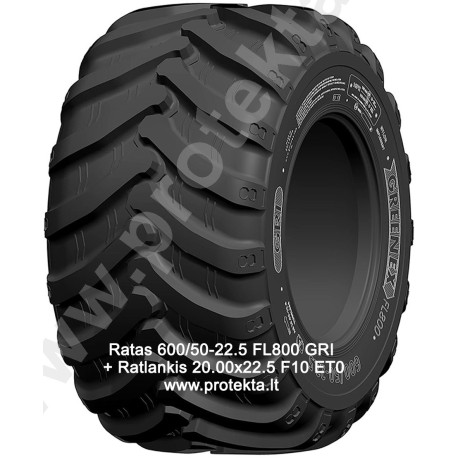 Ratas 600/50-22.5 16PR FL800 GRI +Ratl. 20.00x22.5 F10 ET0